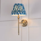 118118 Lille & Ikat 20cm Wall Light Brass Blue