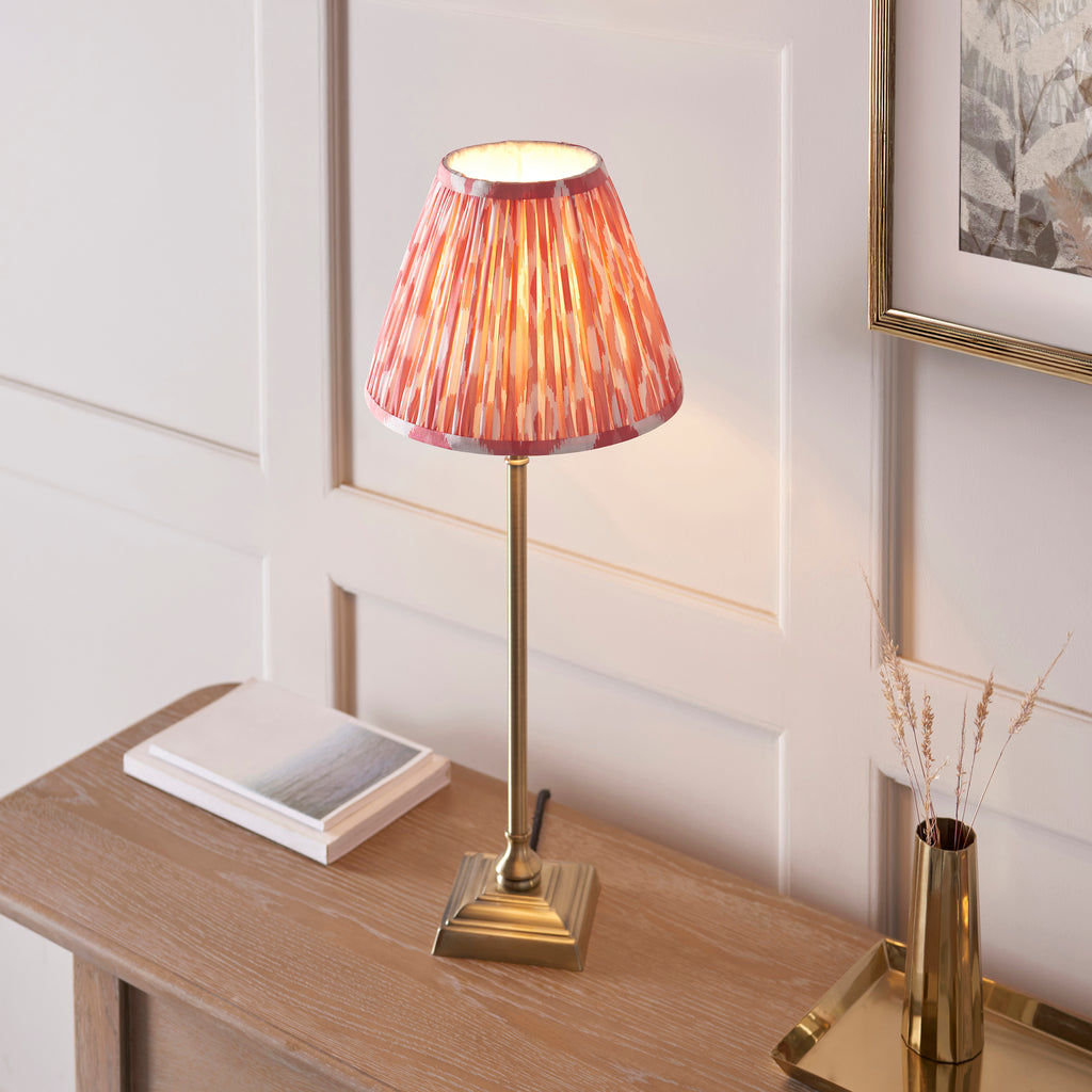 118139 Lille & Ikat 25cm Table Lamp Brass Pink