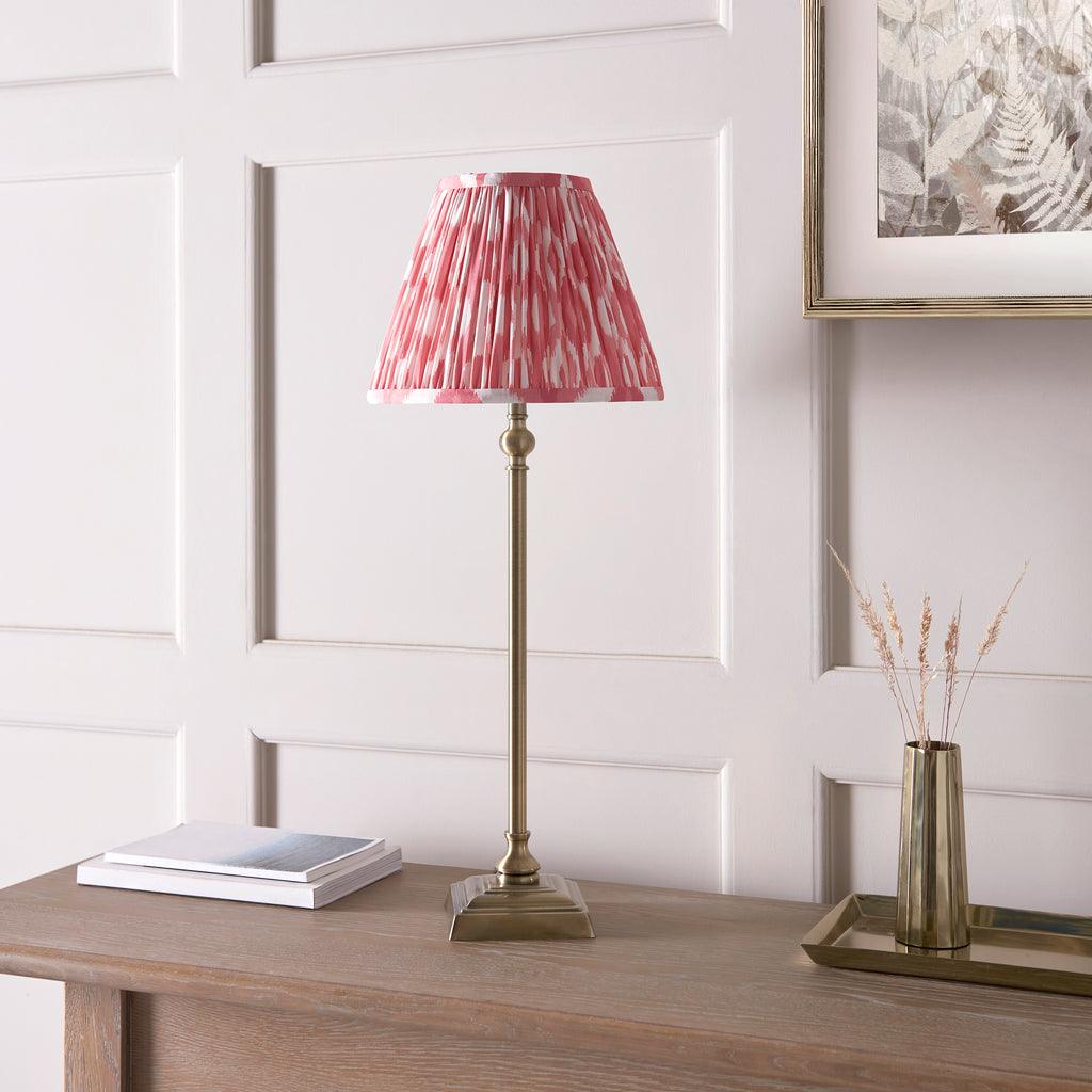 118139 Lille & Ikat 25cm Table Lamp Brass Pink