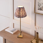 118144 Lille & Ikat 25cm Table Lamp Brass Grey