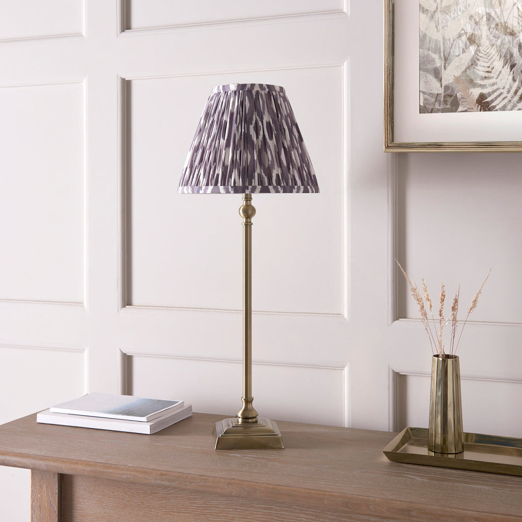 118144 Lille & Ikat 25cm Table Lamp Brass Grey