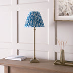 118145 Lille & Ikat 25cm Table Lamp Brass Blue