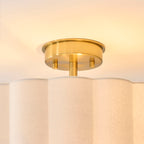 118591 Serene 2 Light Flush Ceiling Light Brass White
