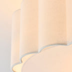 118591 Serene 2 Light Flush Ceiling Light Brass White