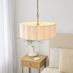 118592 Serene 3 Light Pendant Brass White