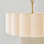 118592 Serene 3 Light Pendant Brass White