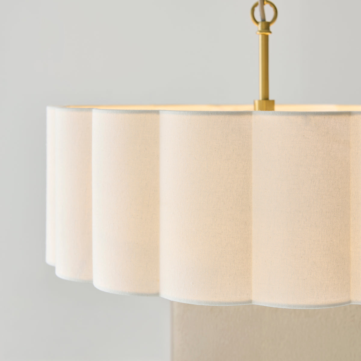 118592 Serene 3 Light Pendant Brass White