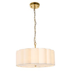 118592 Serene 3 Light Pendant Brass White