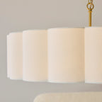 118593 Serene 6 Light Pendant Brass White