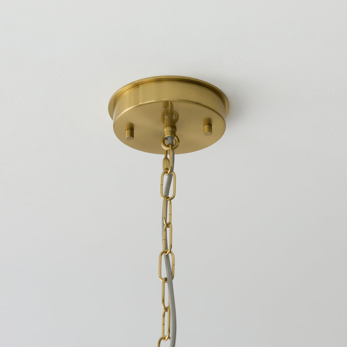 118593 Serene 6 Light Pendant Brass White