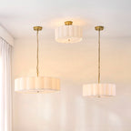 118593 Serene 6 Light Pendant Brass White