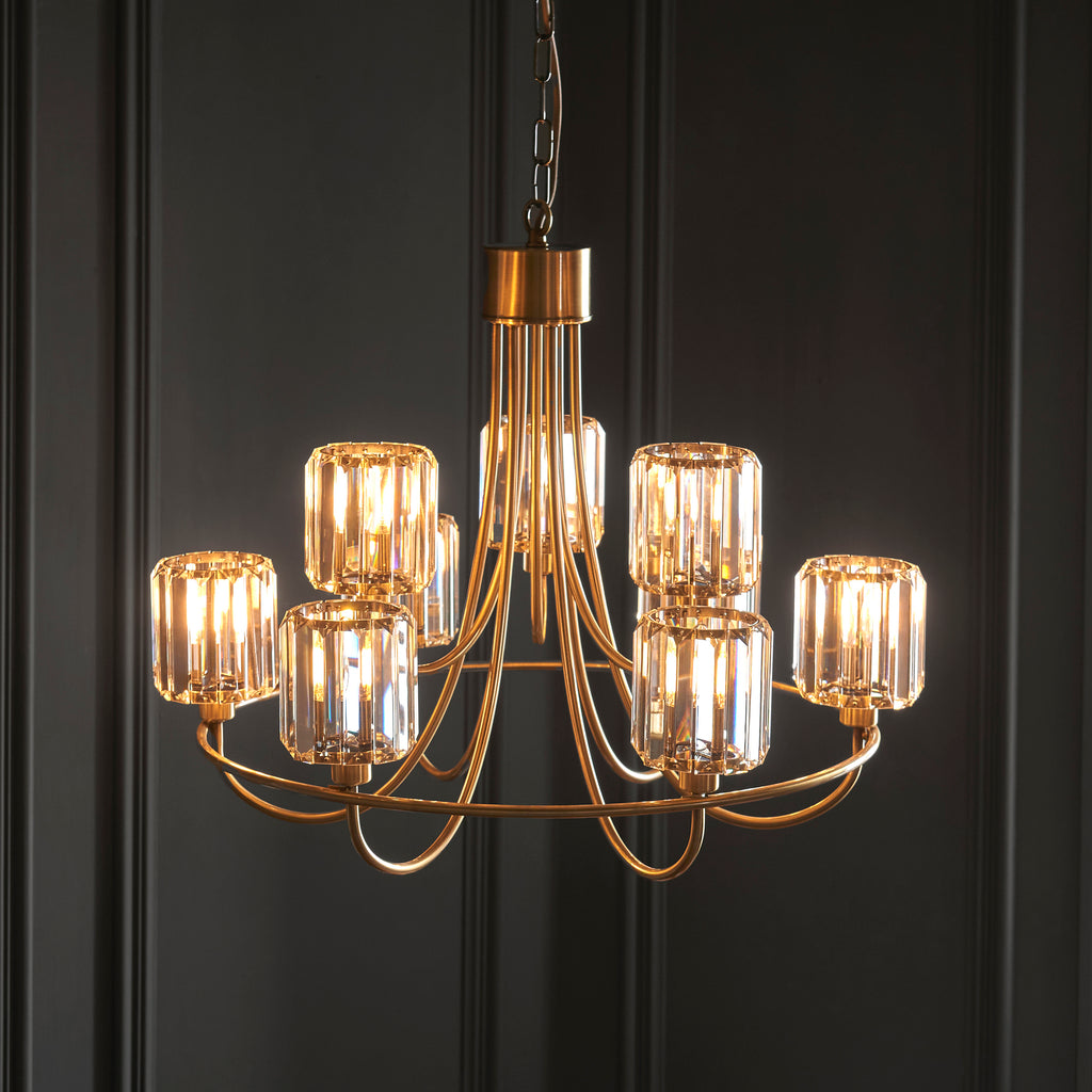 118934 Berenice 9 Light Pendant Brass