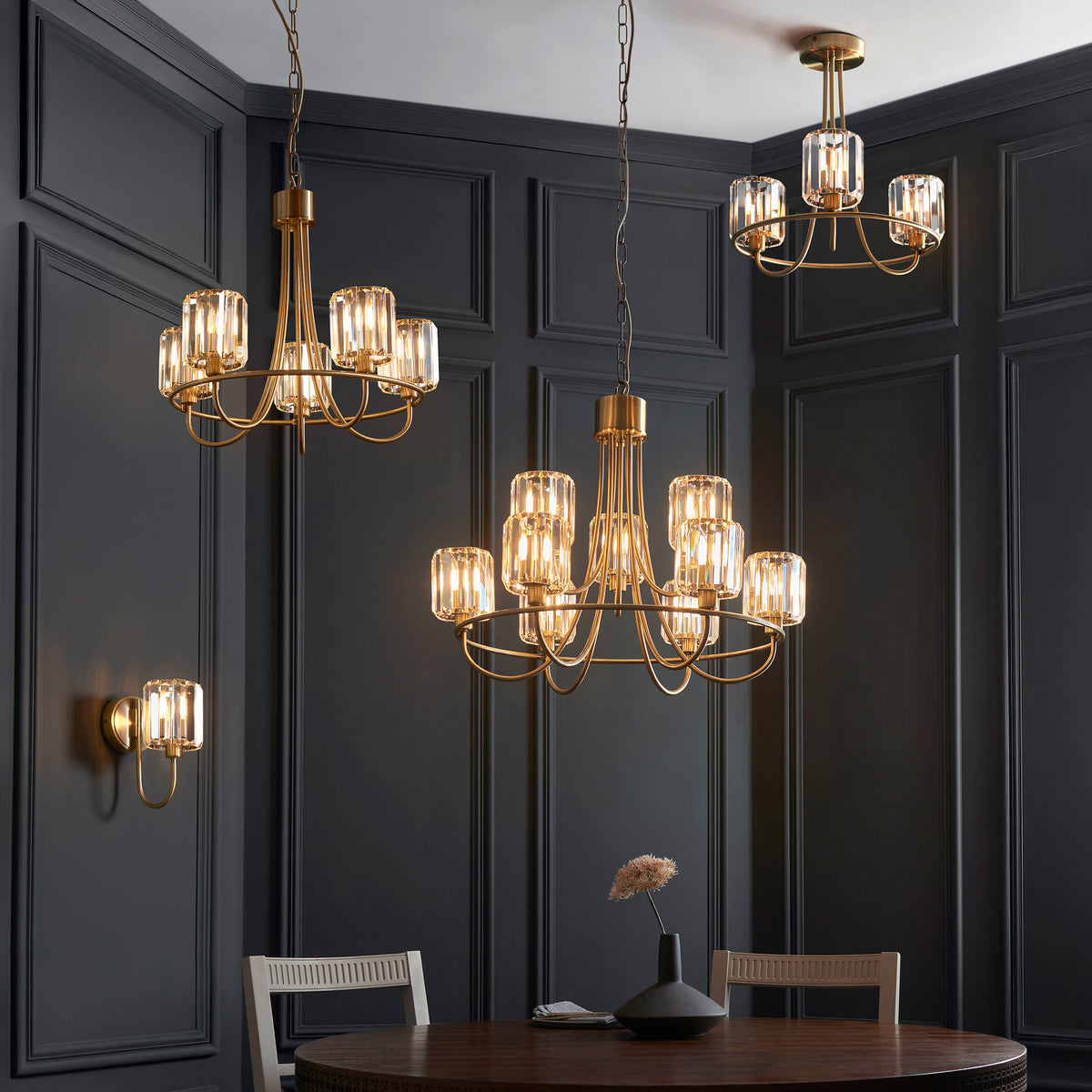 118934 Berenice 9 Light Pendant Brass