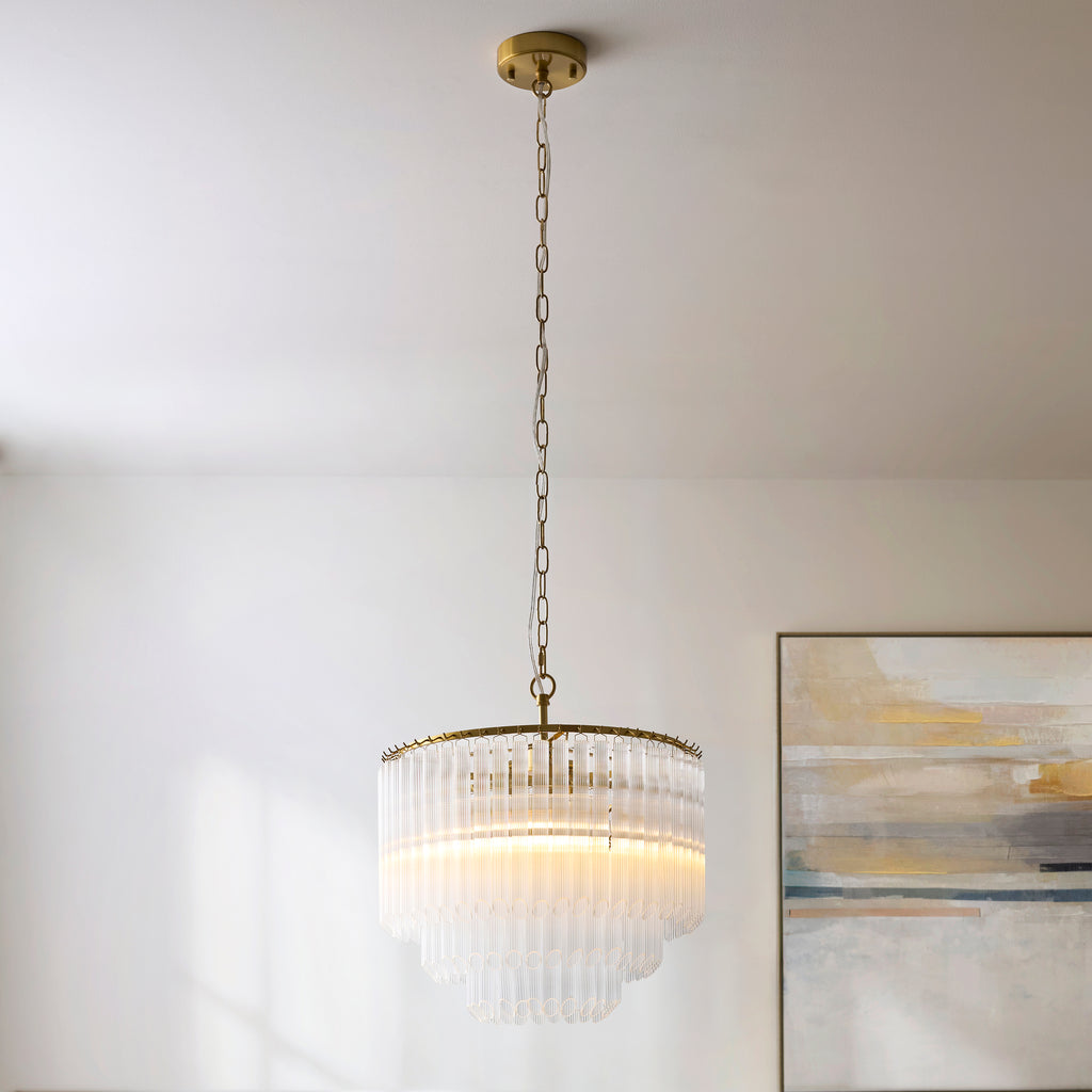 119107 Montpellier 3 Light Pendant Brass