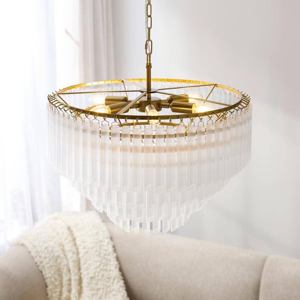 119108 Montpellier 6 Light Pendant Brass