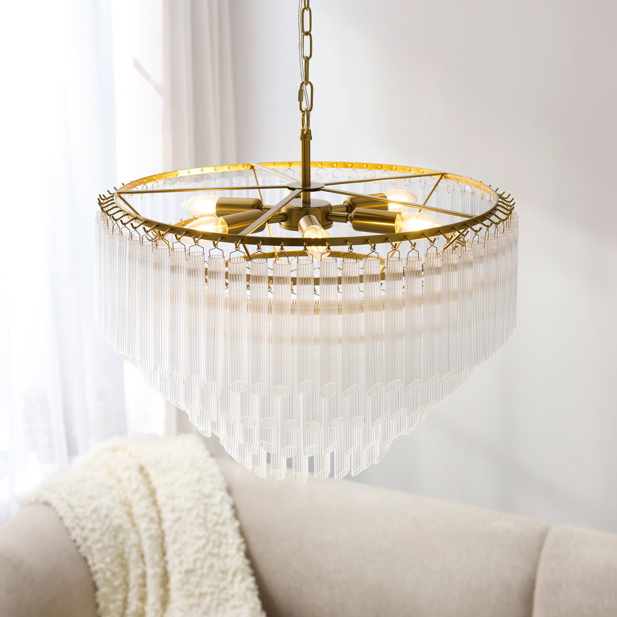 119108 Montpellier 6 Light Pendant Brass