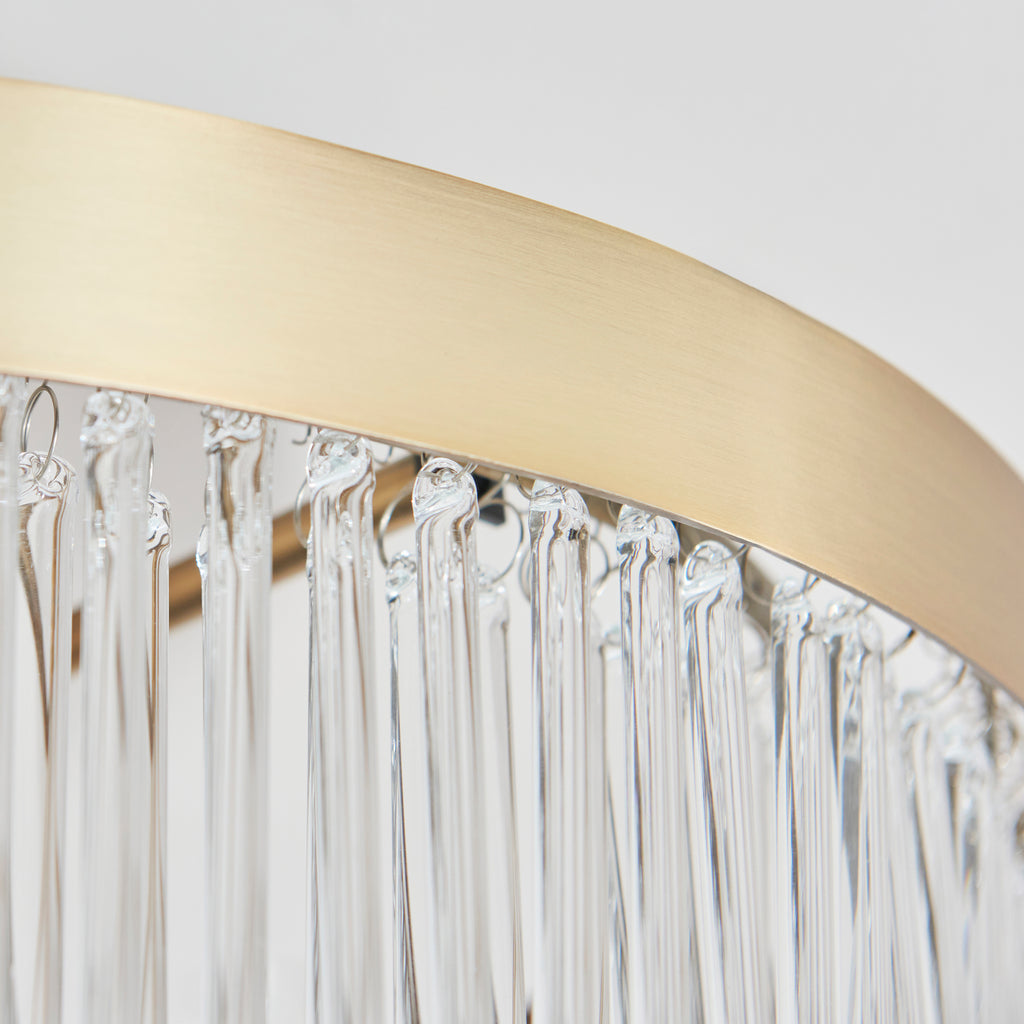 119109 Clermont 3 Light Semi Flush Ceiling Brass