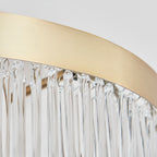 119109 Clermont 3 Light Semi Flush Ceiling Brass