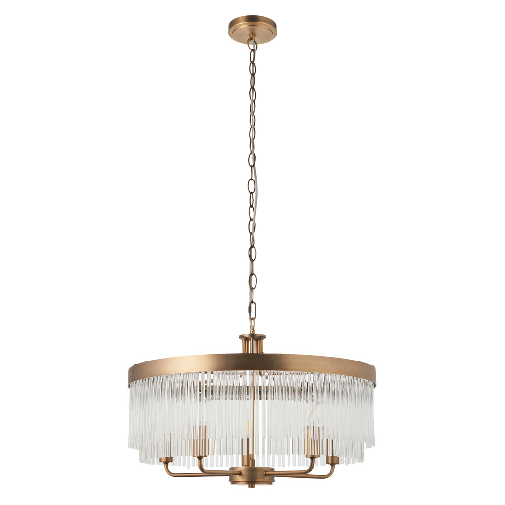 119110 Clermont 5 Light Pendant Brass
