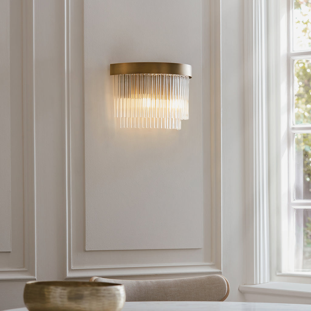 119125 Clermont 2 Light Wall Light Brass