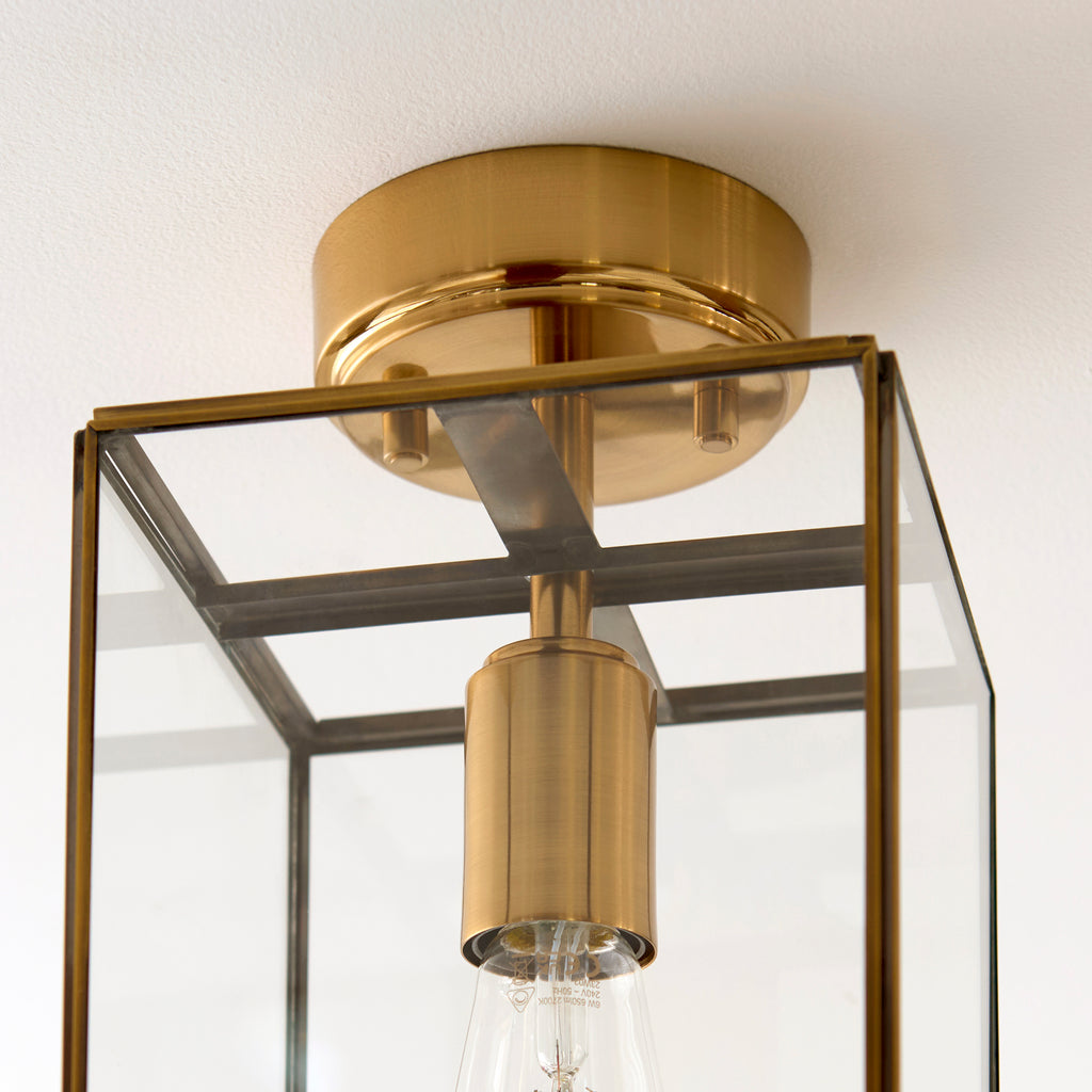 119143 Hammond Flush Ceiling Light Brass