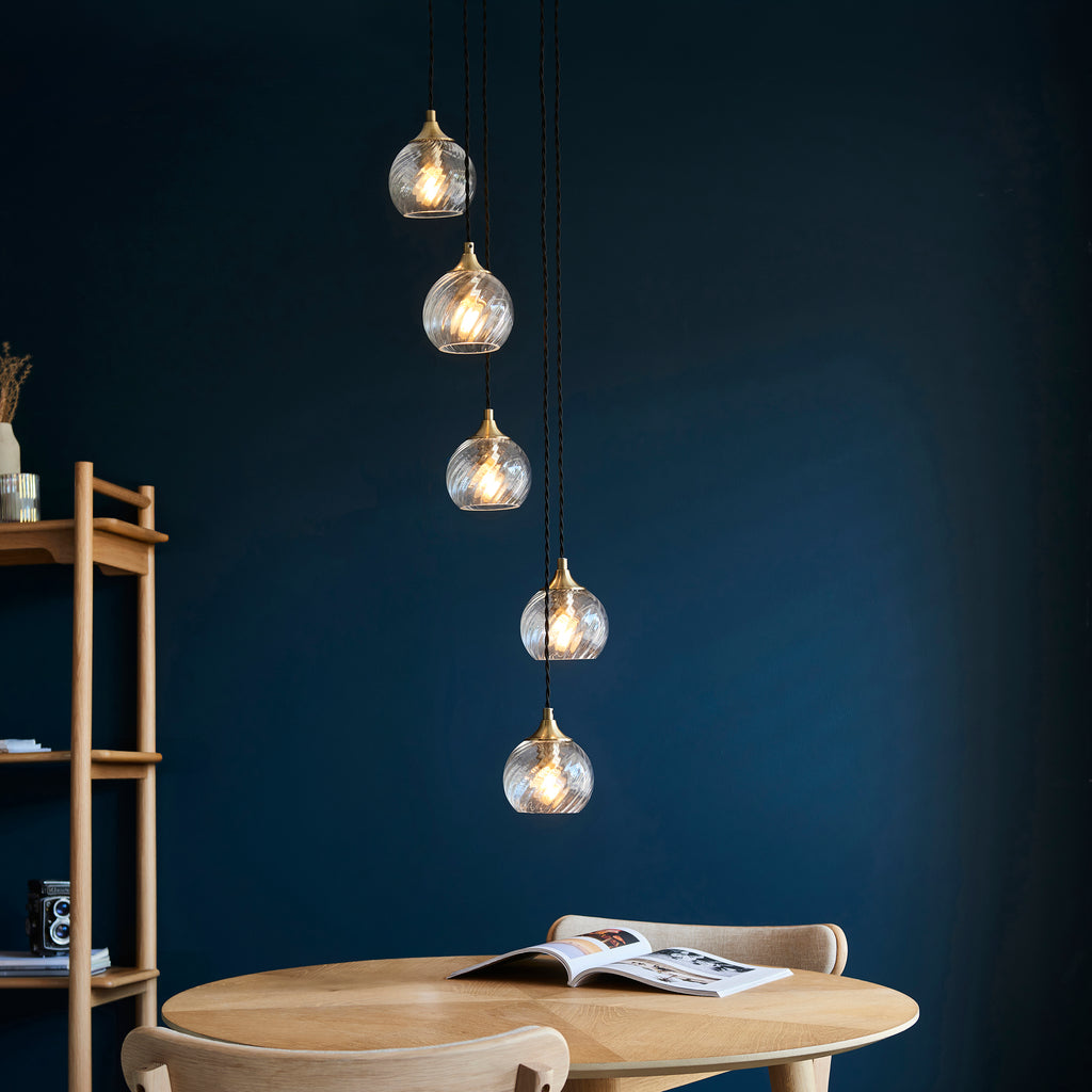 119435 Allegra 5 Light Pendant Brass