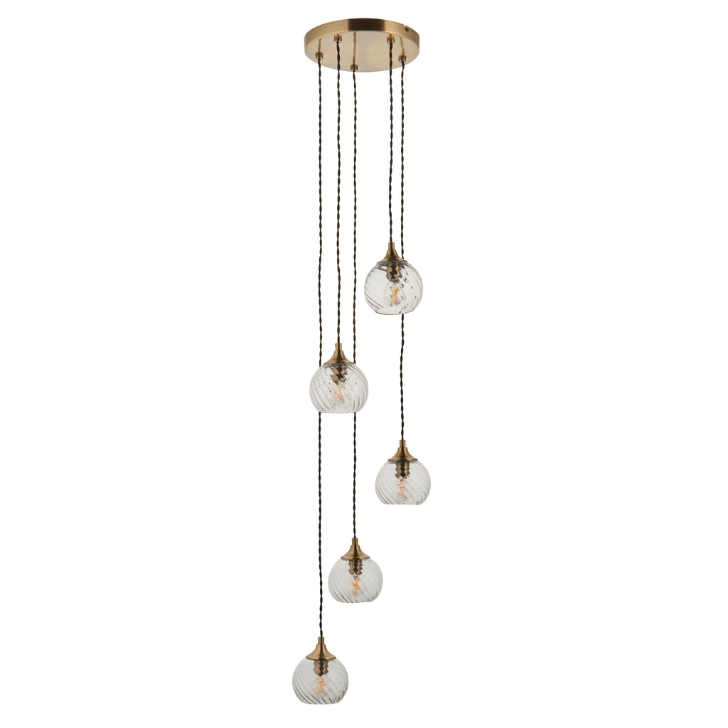 119435 Allegra 5 Light Pendant Brass