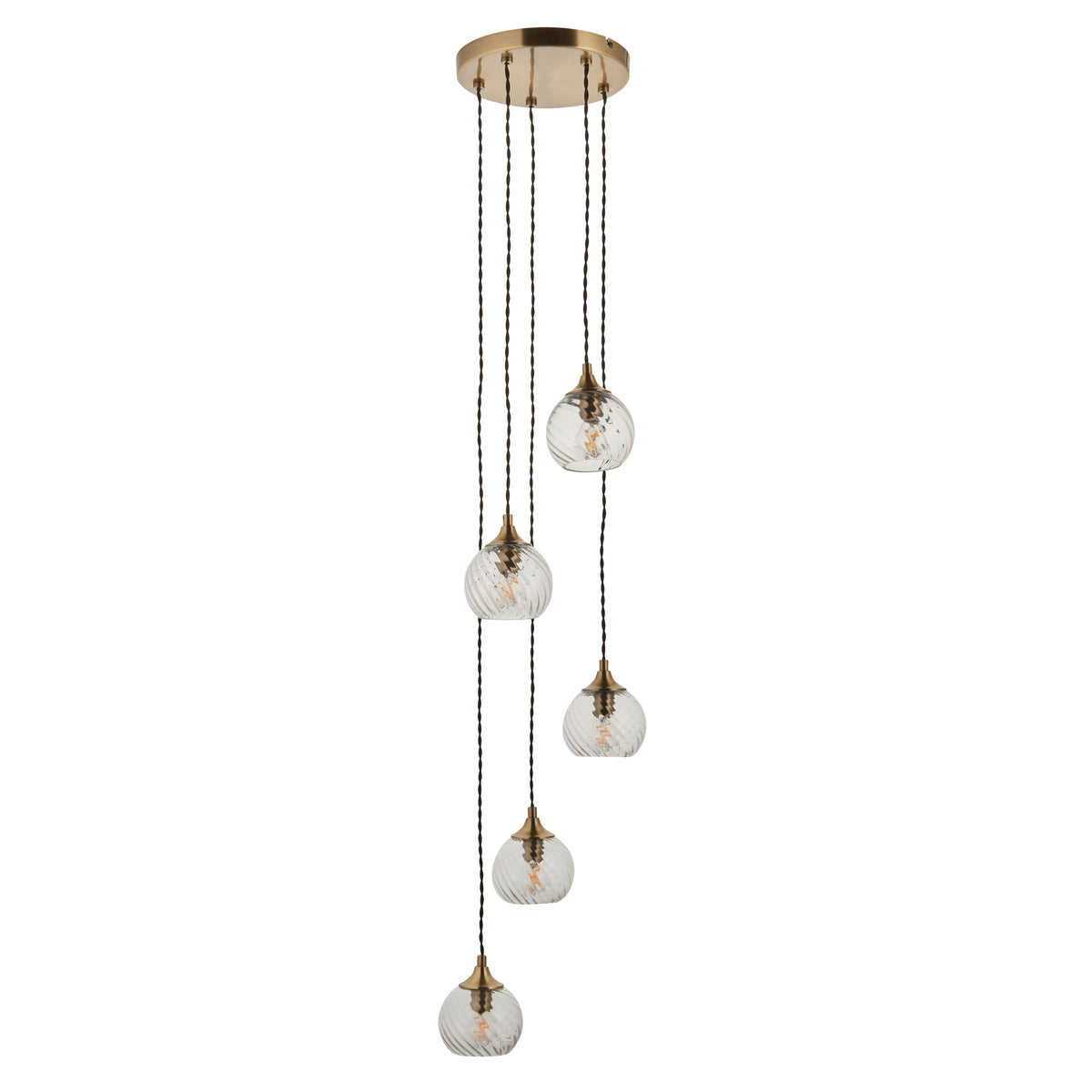 119435 Allegra 5 Light Pendant Brass