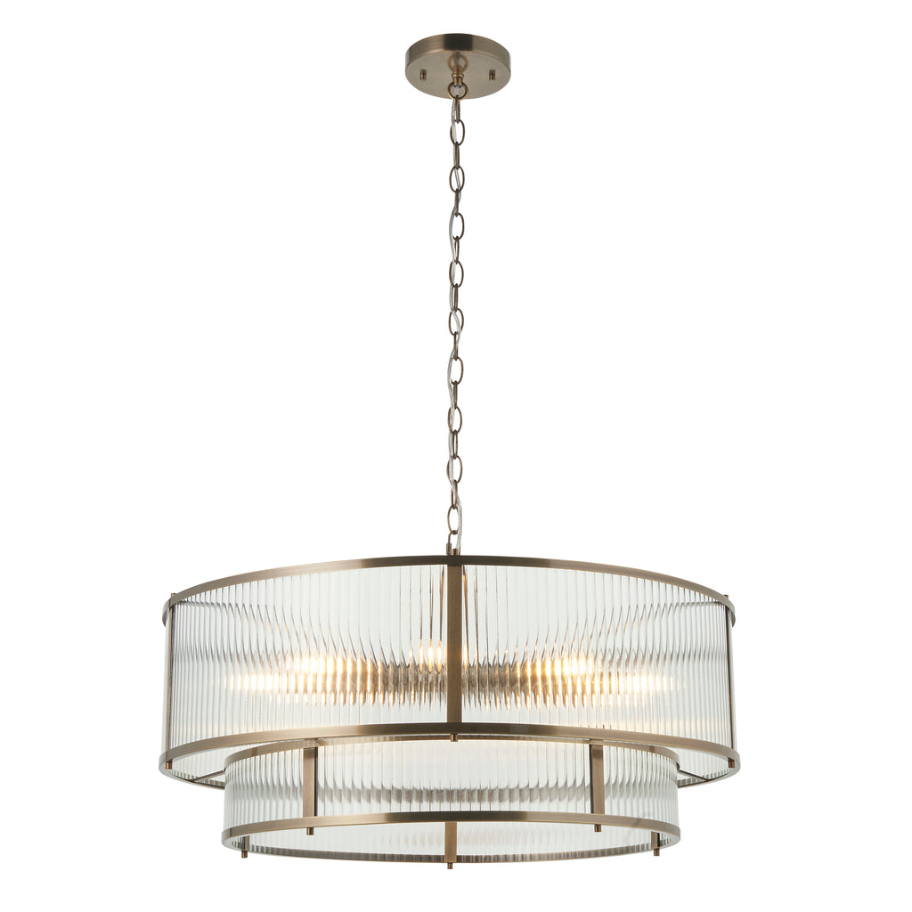 119456 Ridgeton 8 Light Pendant Brass