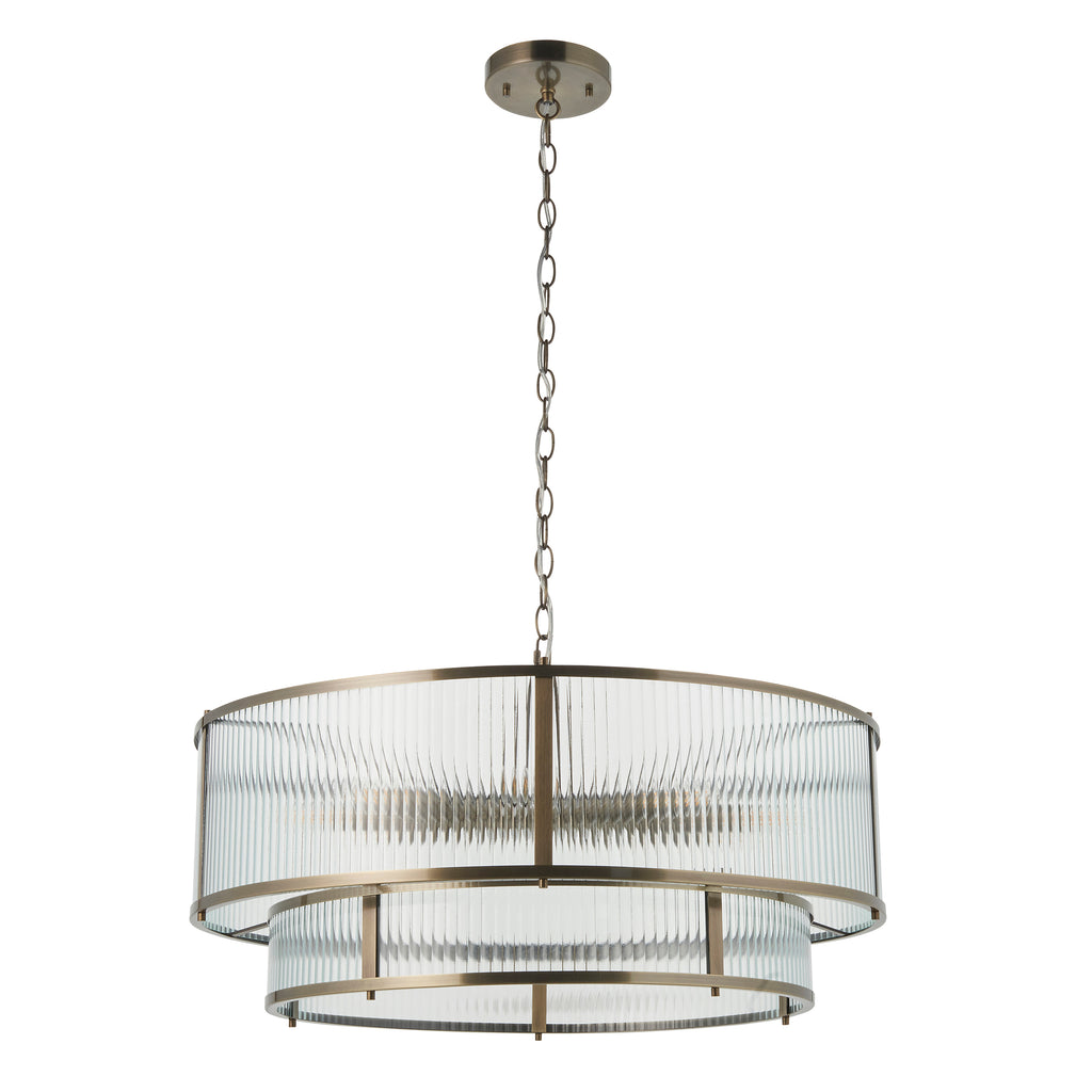 119456 Ridgeton 8 Light Pendant Brass