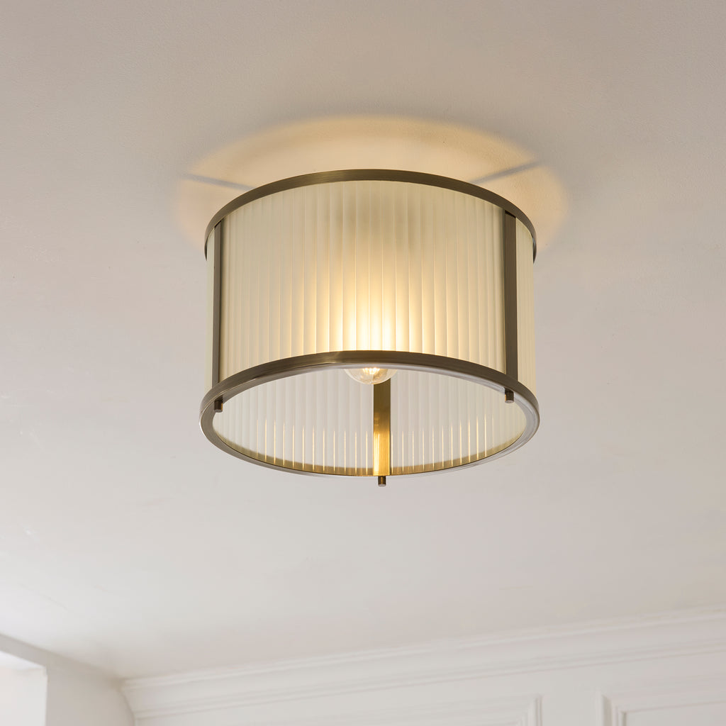 119457 Ridgeton Flush Ceiling Light Brass