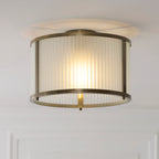 119457 Ridgeton Flush Ceiling Light Brass