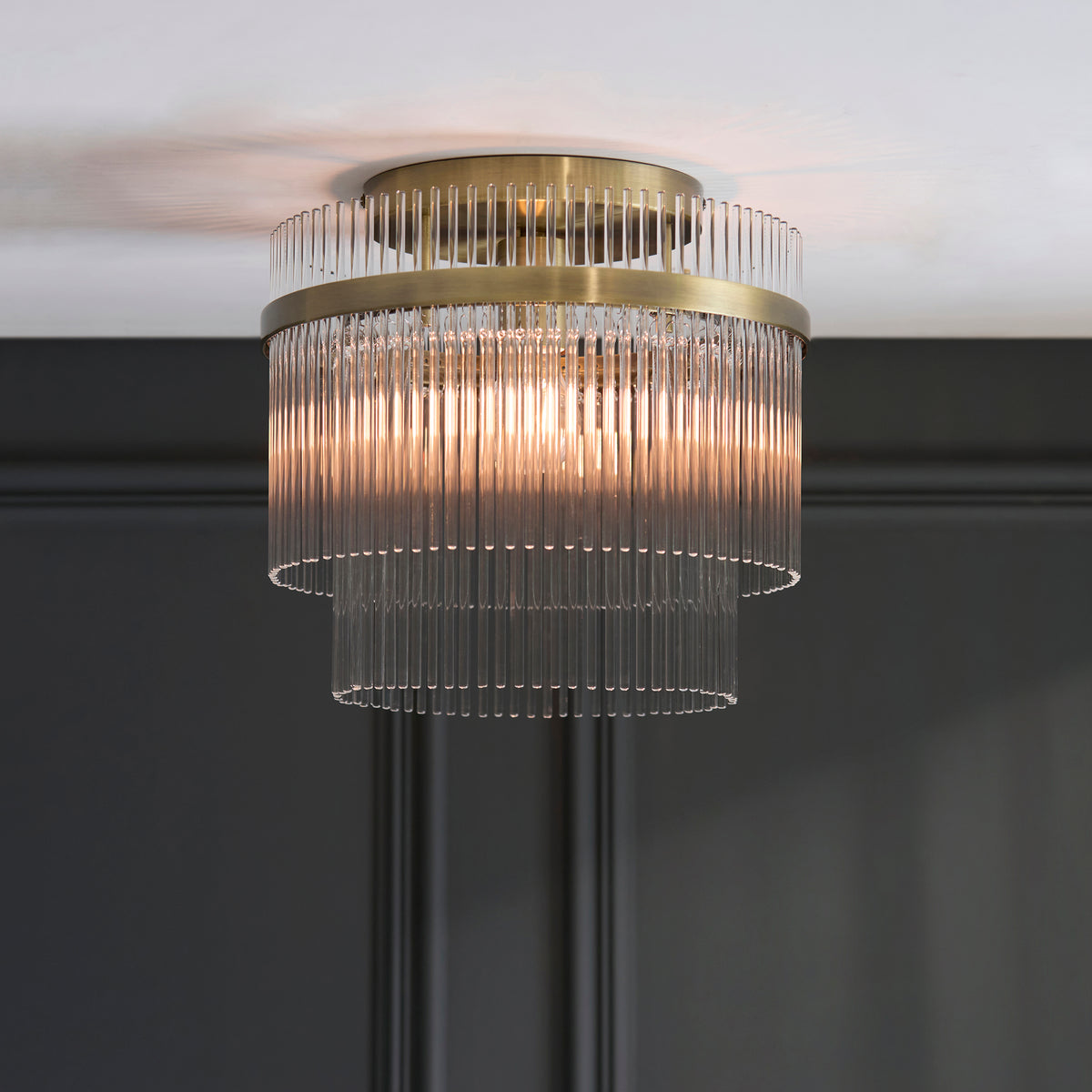 119492 Marietta Flush Ceiling Light Brass