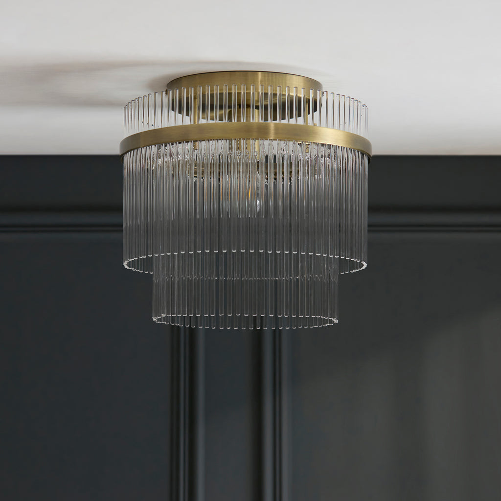 119492 Marietta Flush Ceiling Light Brass