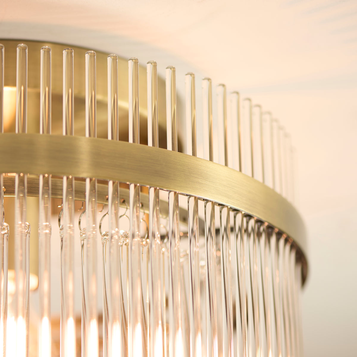 119492 Marietta Flush Ceiling Light Brass