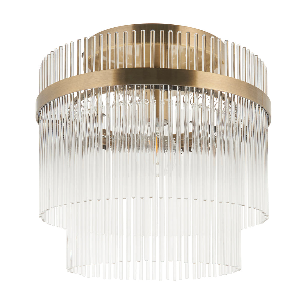 119492 Marietta Flush Ceiling Light Brass