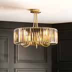 119609 Visconti 3 Light Semi Flush Ceiling Brass