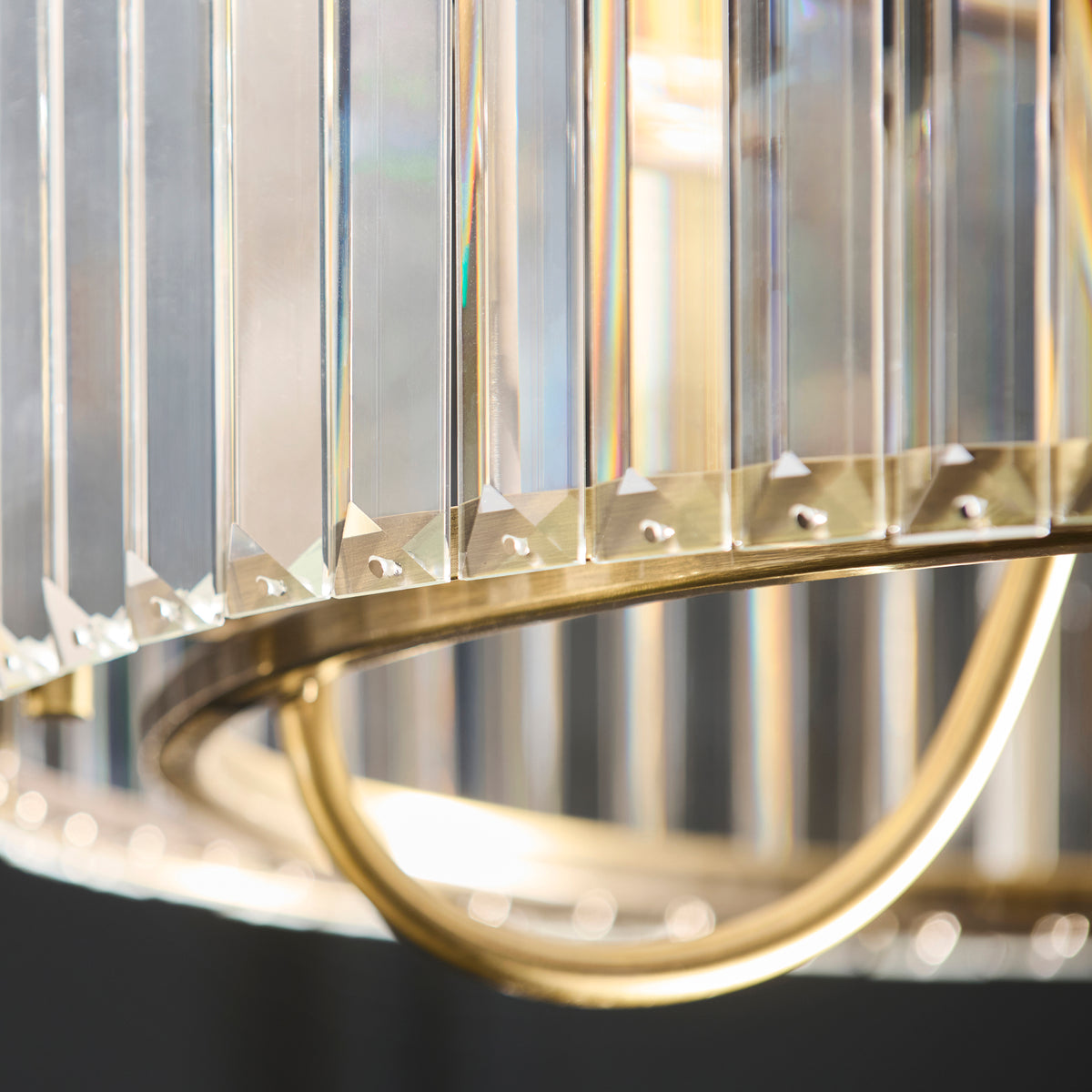 119609 Visconti 3 Light Semi Flush Ceiling Brass