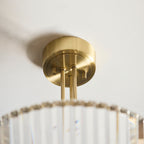 119609 Visconti 3 Light Semi Flush Ceiling Brass