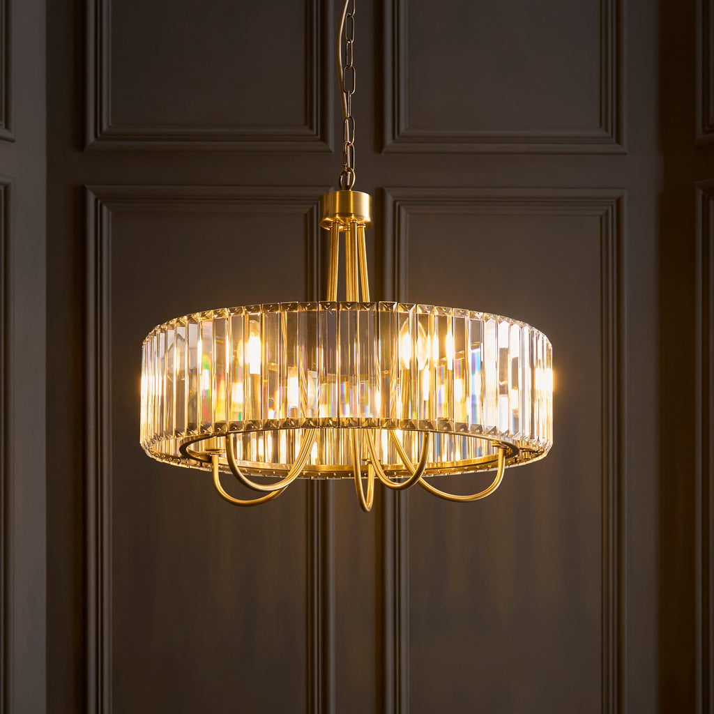 119610 Visconti 5 Light Pendant Brass