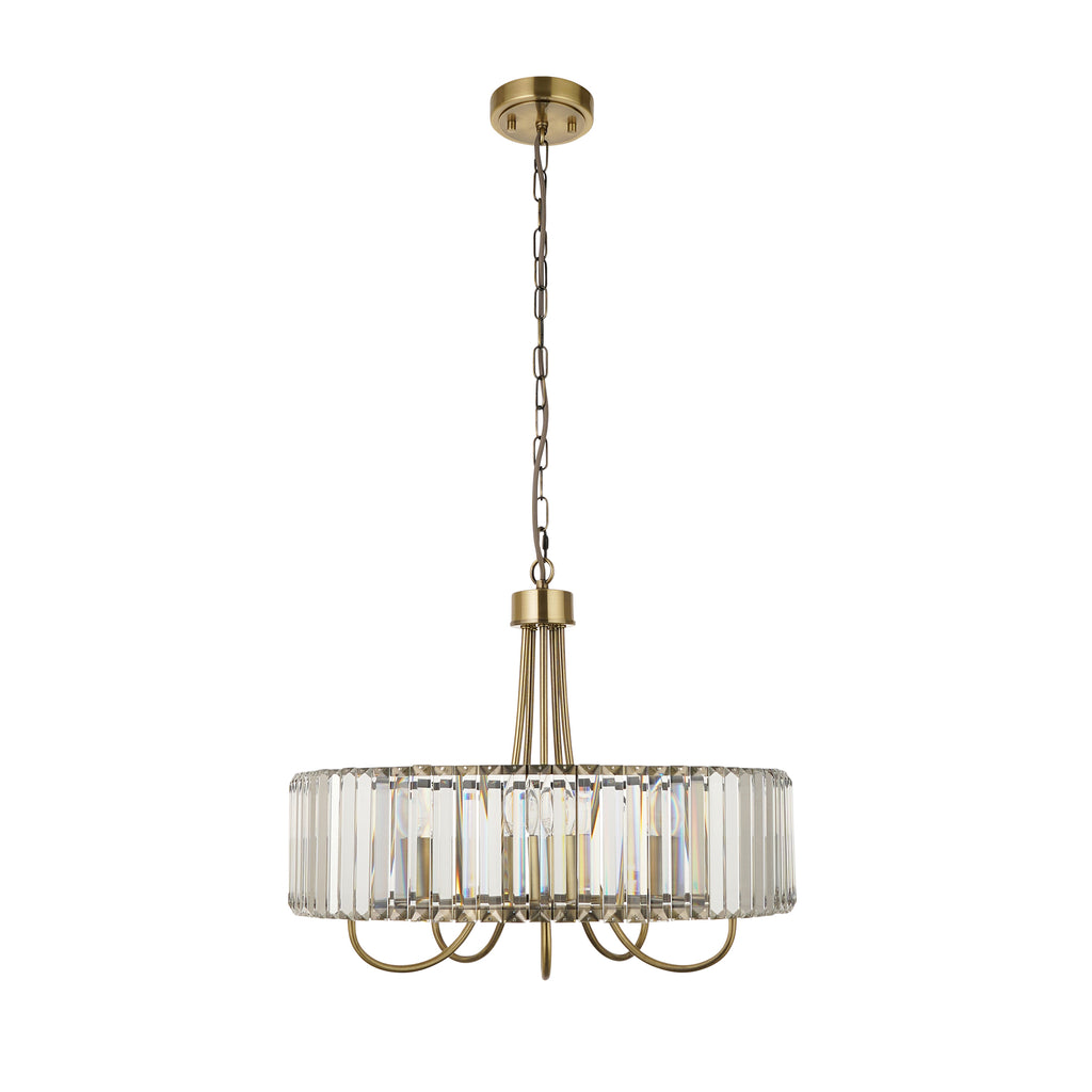 119610 Visconti 5 Light Pendant Brass