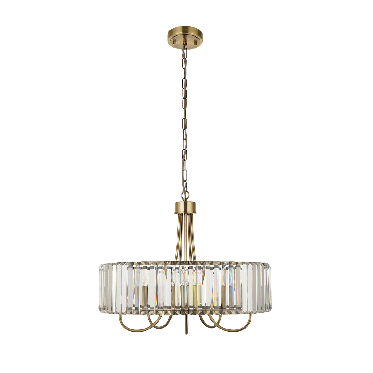 119610 Visconti 5 Light Pendant Brass