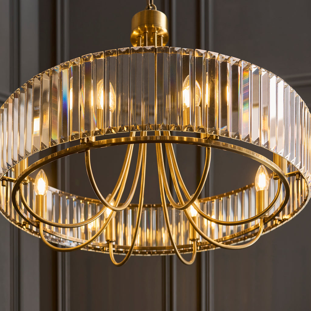 119611 Visconti 8 Light Pendant Brass