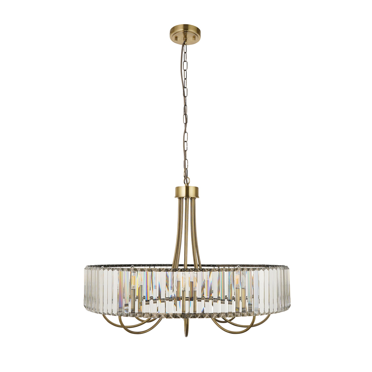 119611 Visconti 8 Light Pendant Brass