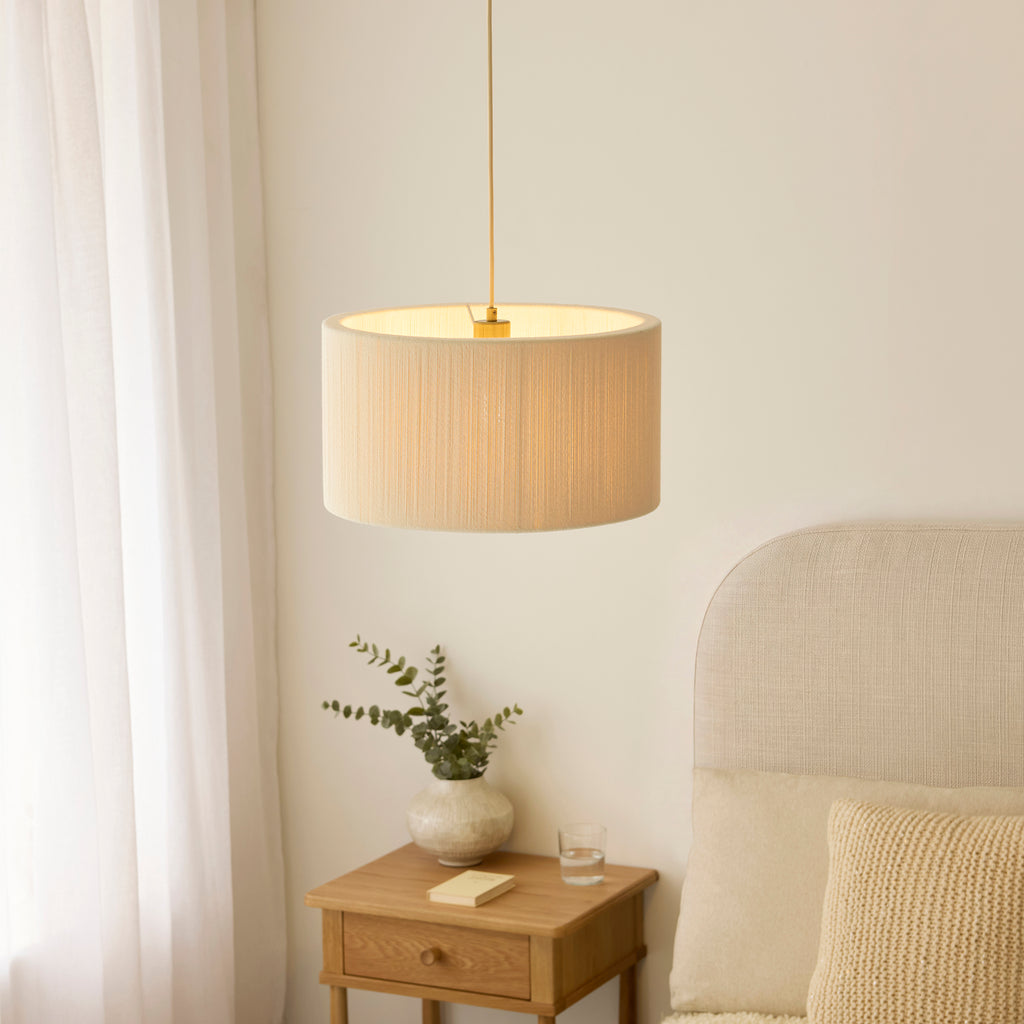 120011 Noah Pendant Cream Brass