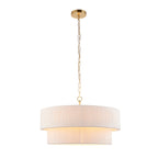 120013 Noah 5 Light Pendant Cream Brass