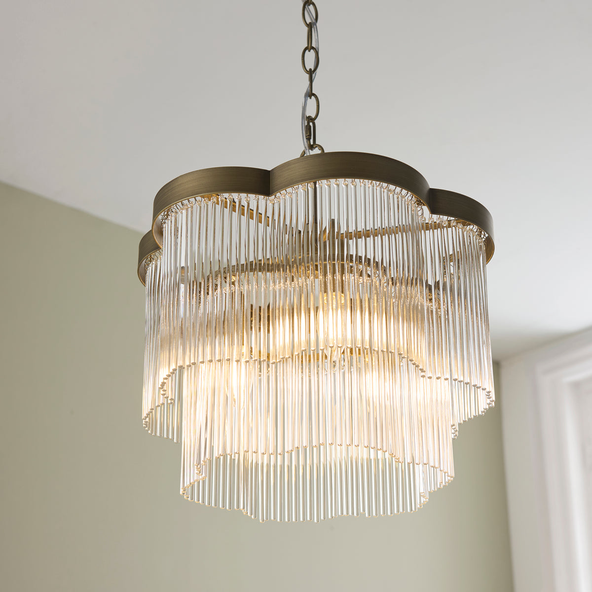 120024 Lucille 3 Light Pendant Brass
