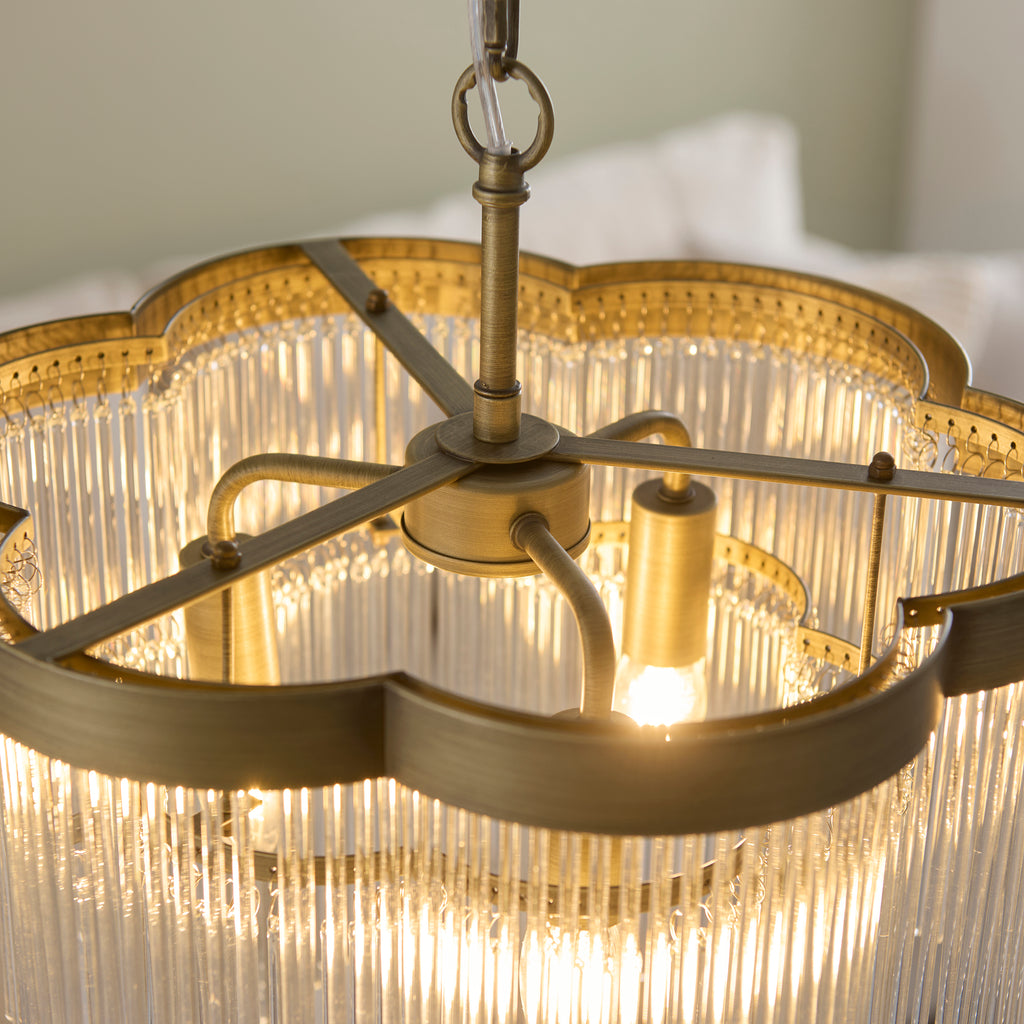 120024 Lucille 3 Light Pendant Brass