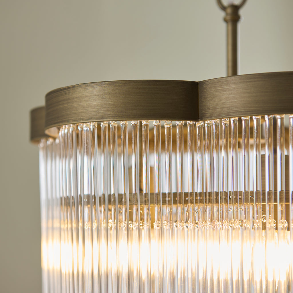 120024 Lucille 3 Light Pendant Brass