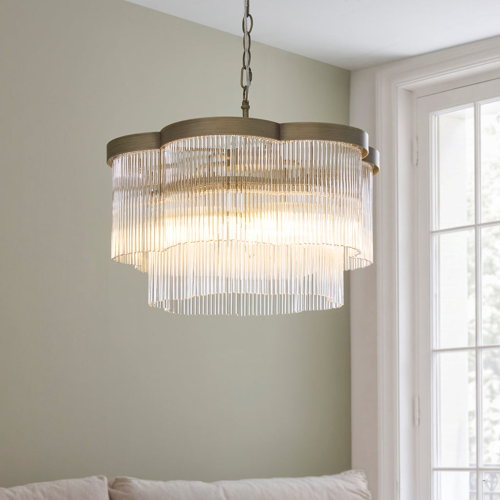 120025 Lucille 5 Light Pendant Brass